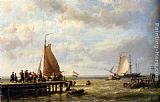 Provisioning a Tall Ship at Anchor by Hermanus Koekkoek Snr